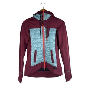 Pearl Izumi Women's XS Versal Quilted Hoodie Cycling Jacket Primaloft‎ Colorful